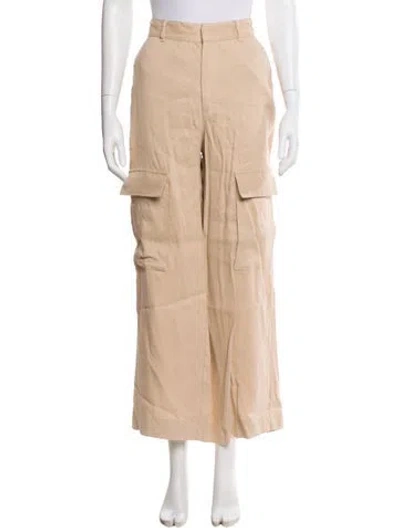 Pre-owned Frame Linen Wide Leg Pants In Neutral