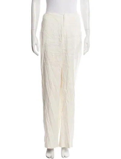 Pre-owned Frame Linen Wide Leg Pants In Neutral