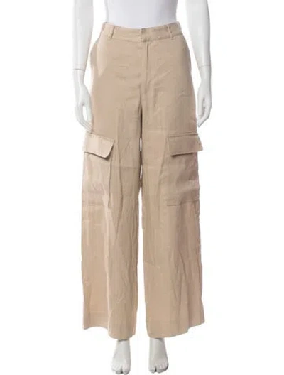 Pre-owned Frame Linen Wide Leg Pants In Neutrals