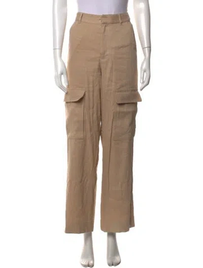 Pre-owned Frame Linen Wide Leg Pants In Neutrals