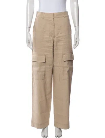Pre-owned Frame Linen Wide Leg Pants In Neutrals