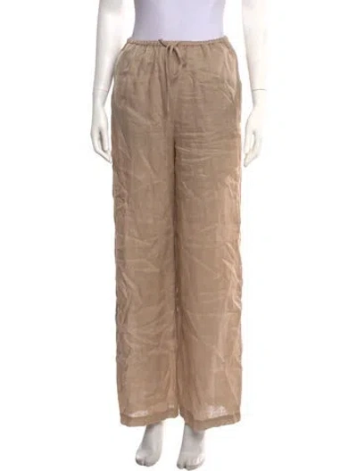Pre-owned Frame Linen Wide Leg Pants In Neutrals
