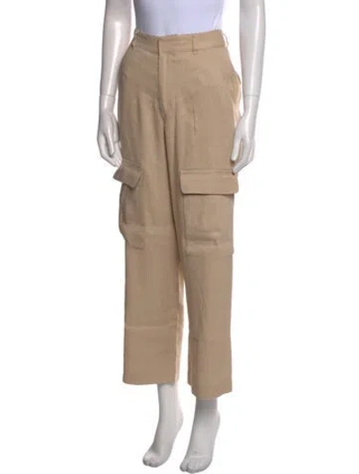 Pre-owned Frame Linen Wide Leg Pants In Pink