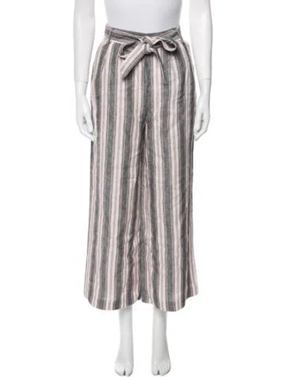 Pre-owned Frame Linen Wide Leg Pants In Red