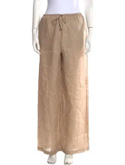 Pre-owned Frame Linen Wide Leg Pants W/ Tags In Neutrals