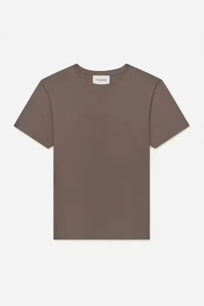 Frame Logo Tee In Dry Rose In Brown