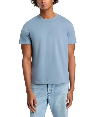 Frame Mens Smoky Blue Logo Embroidered Cotton T-shirt