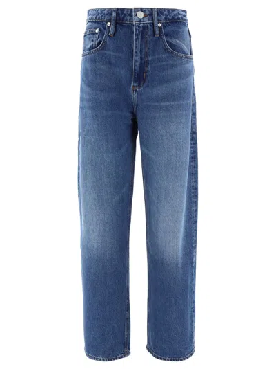 Frame "long Barrel" Jeans In Blue