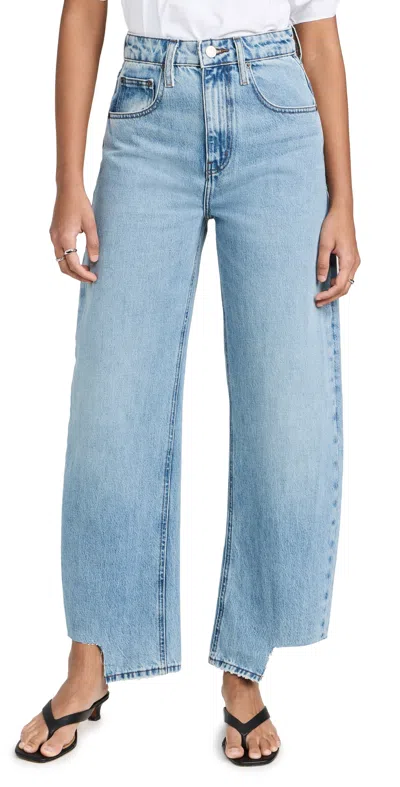 Frame Long Barrel Released Inside Step Fray Jeans Divine