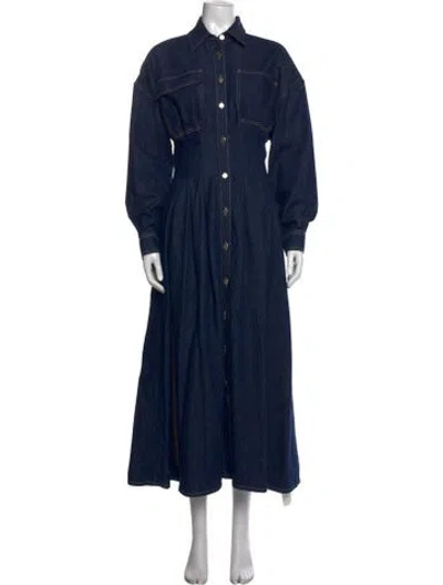Pre-owned Frame Long Dress In Blue