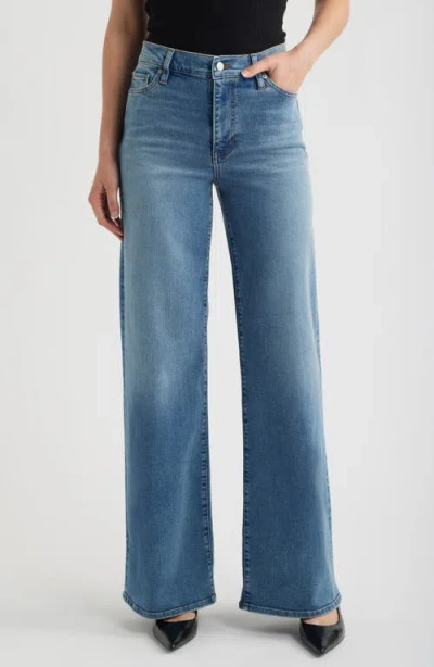 Frame Long Le Slim Palazzo High Waist Wide Leg Jeans In Blue