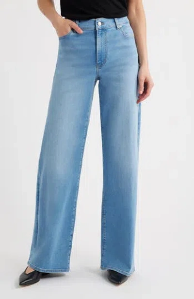 Frame Long Le Slim Palazzo High Waist Wide Leg Jeans In Blue