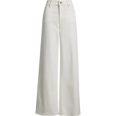 Frame Long Le Slim Palazzo High Waist Wide Leg Jeans In White