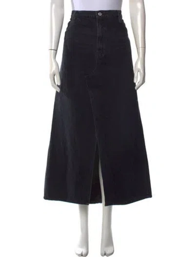 Pre-owned Frame Long Skirt In Black