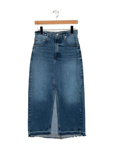Pre-owned Frame Long Skirt In Blue