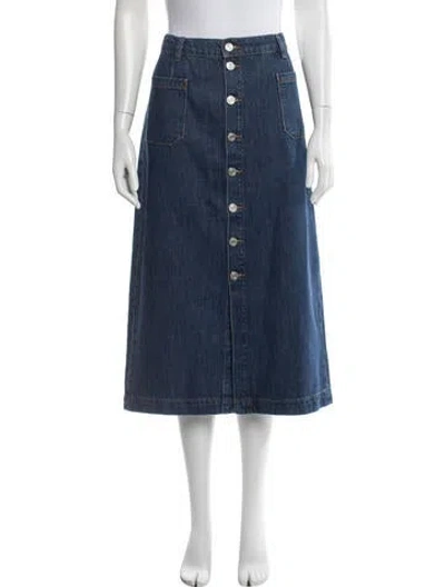 Pre-owned Frame Long Skirt In Blue