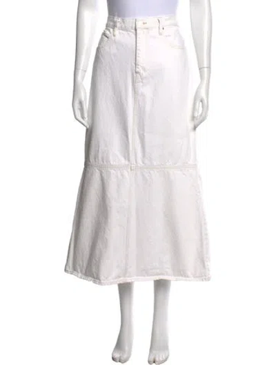 Pre-owned Frame Long Skirt In White