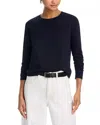 Frame Long Sleeve Baby Round Neck Top In Black In Blue