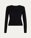 Frame Long Sleeve Shoulder Button T-shirt In Black