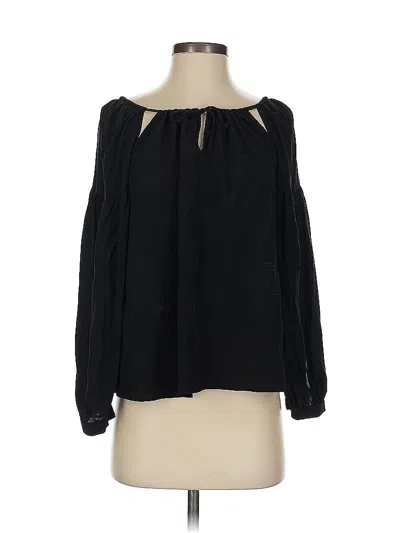 Pre-owned Frame Long Sleeve Blouse In Black