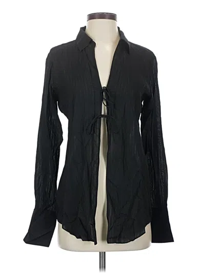 Pre-owned Frame Long Sleeve Blouse In Black