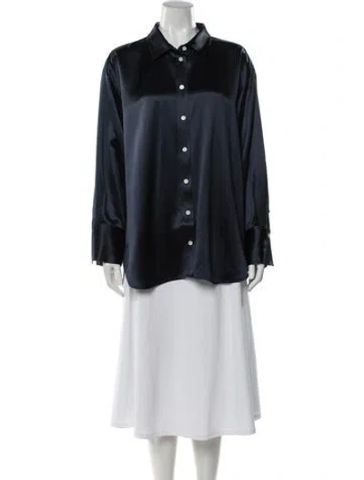 Pre-owned Frame Long Sleeve Blouse In Black