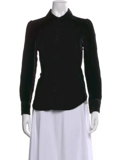 Pre-owned Frame Long Sleeve Blouse In Black