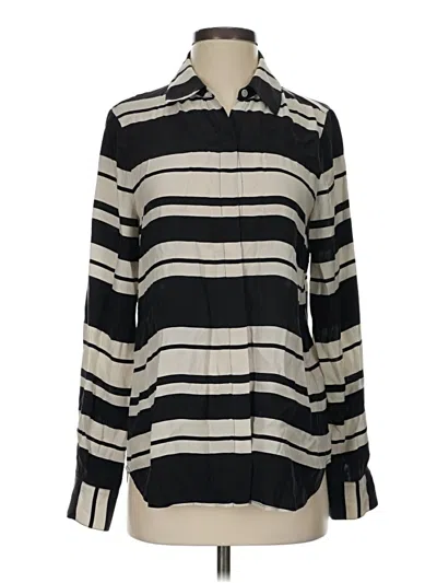 Pre-owned Frame Long Sleeve Blouse In Black