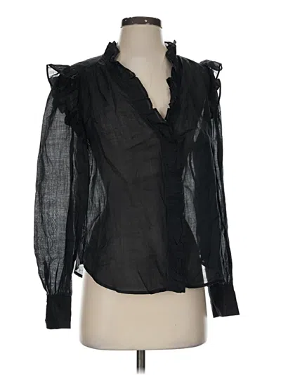 Pre-owned Frame Long Sleeve Blouse In Black