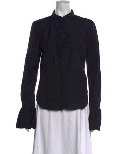 Pre-owned Frame Long Sleeve Blouse In Black