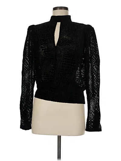 Pre-owned Frame Long Sleeve Blouse In Black