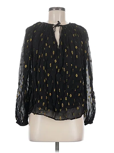 Pre-owned Frame Long Sleeve Blouse In Black