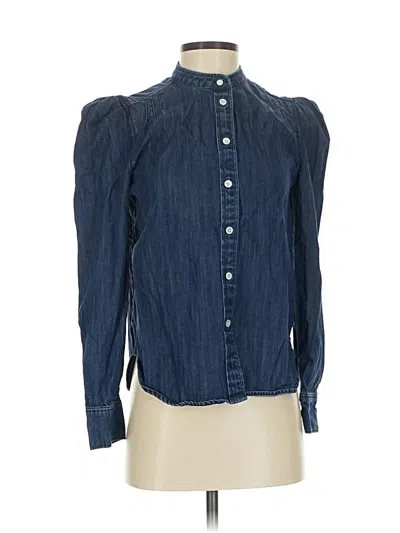 Pre-owned Frame Long Sleeve Blouse In Blue