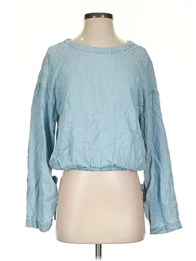 Pre-owned Frame Long Sleeve Blouse In Blue