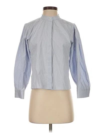 Pre-owned Frame Long Sleeve Blouse In Blue