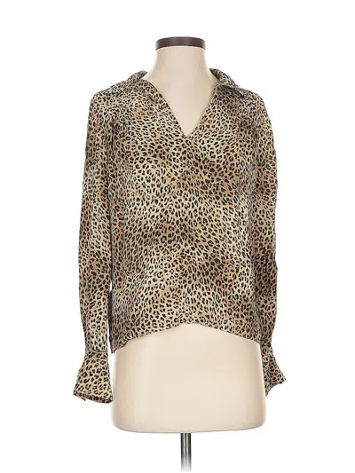 Pre-owned Frame Long Sleeve Blouse In Brown