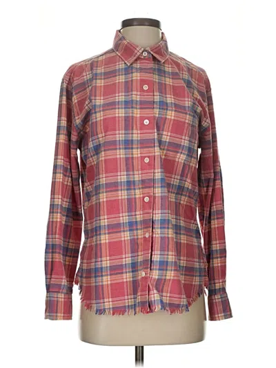 Pre-owned Frame Long Sleeve Blouse In Burgundy