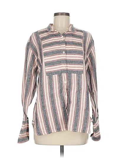 Pre-owned Frame Long Sleeve Blouse In Gray