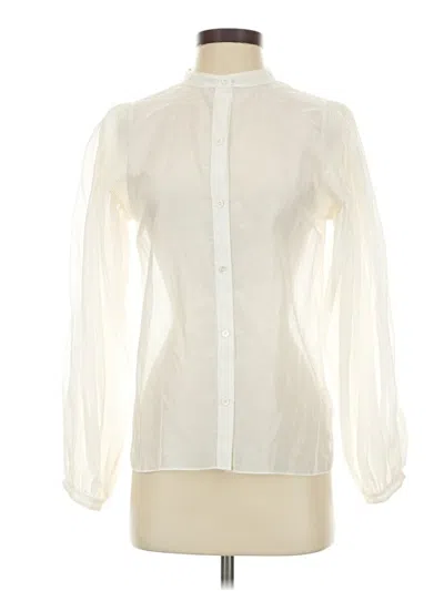 Pre-owned Frame Long Sleeve Blouse In Ivory