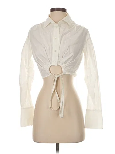 Pre-owned Frame Long Sleeve Blouse In Ivory