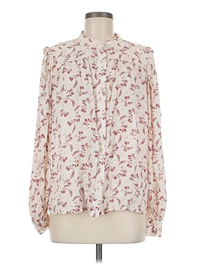 Pre-owned Frame Long Sleeve Blouse In Ivory