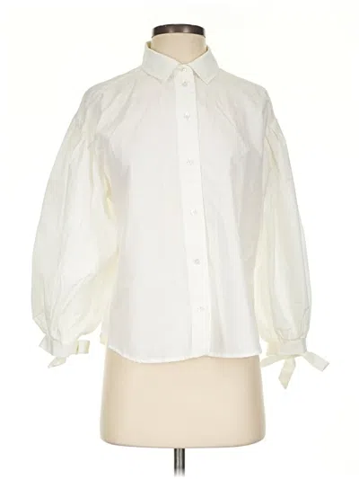 Pre-owned Frame Long Sleeve Blouse In Ivory