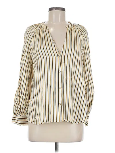 Pre-owned Frame Long Sleeve Blouse In Ivory