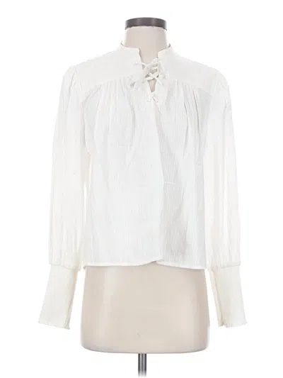 Pre-owned Frame Long Sleeve Blouse In Ivory