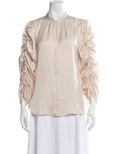 Pre-owned Frame Long Sleeve Blouse In Neutral