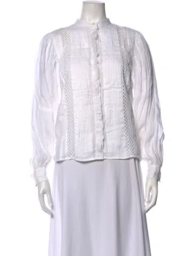 Pre-owned Frame Long Sleeve Blouse In Neutrals