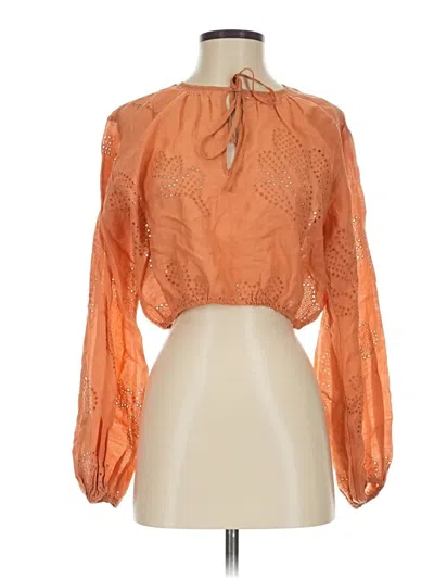Pre-owned Frame Long Sleeve Blouse In Orange