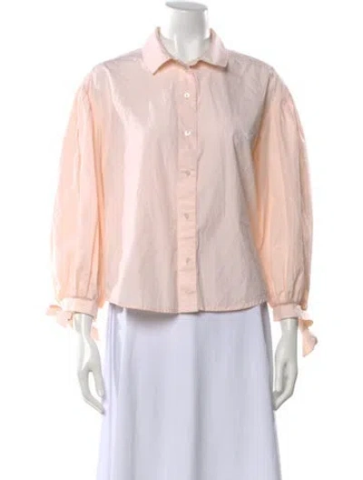 Pre-owned Frame Long Sleeve Blouse In Orange