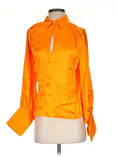 Pre-owned Frame Long Sleeve Blouse In Orange