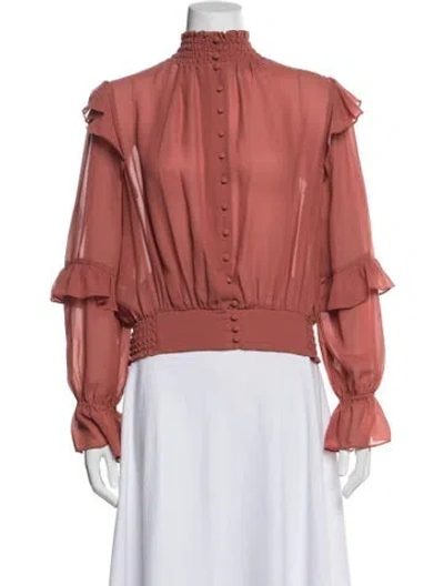 Pre-owned Frame Long Sleeve Blouse In Red